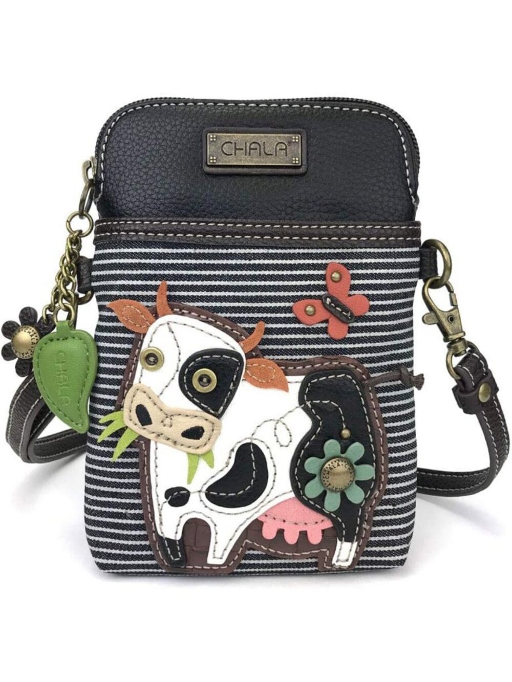 Farm Animal Print Crossbody Purse - Women's PU Leather/Canvas Bag with